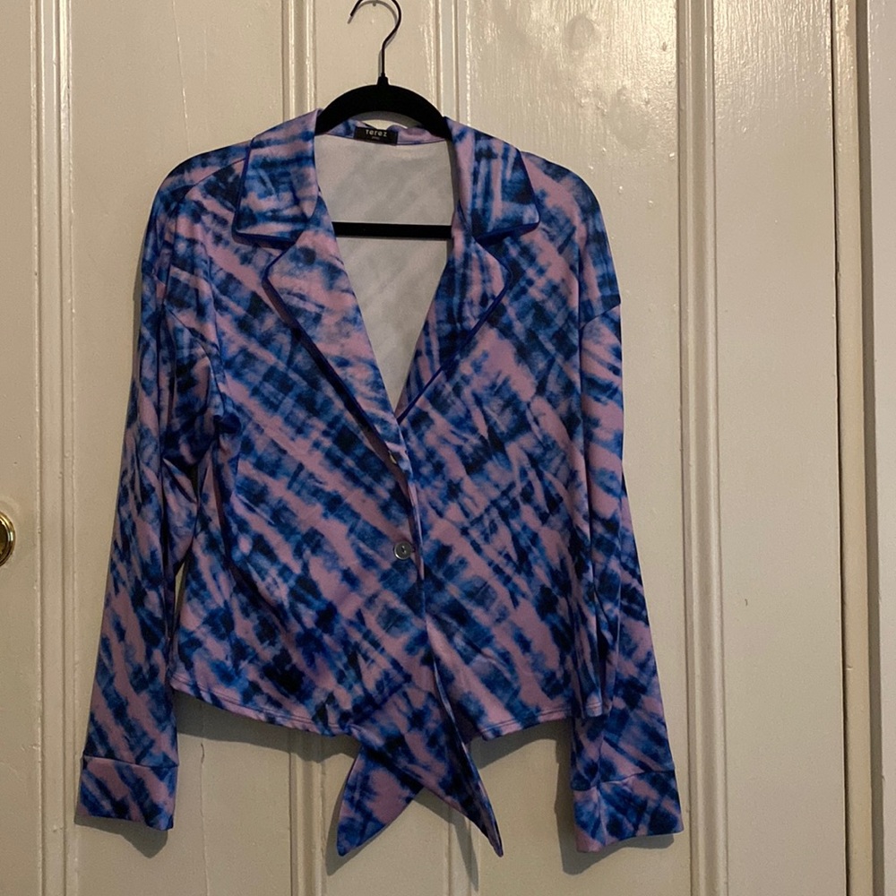 Terez Purple/Blue Tie Top